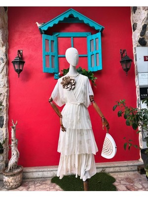 Yılday Gür Butik Kat Detaylı Ipek Elbise - Ithal ve Şık Tasarım