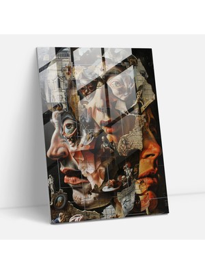 Popcasso Renkli Doğa Manzarası Cam Tablo - Yüksek Kalite Baskı