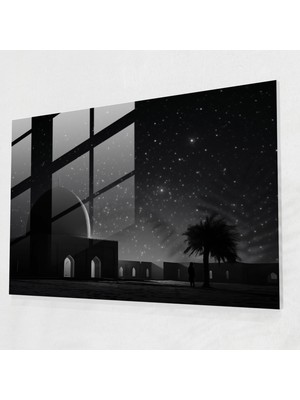 Popcasso Yıldızlı Gece Temalı Cam Tablo - Cam Tablo ile Duvar Dekorasyonu