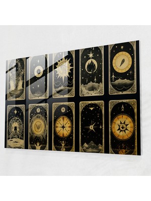 Popcasso Sembolik Tarot Kartları ile Ezoterizm Temalı Cam Tablo - Illuminati Tasarımlı Görsel Öğeler