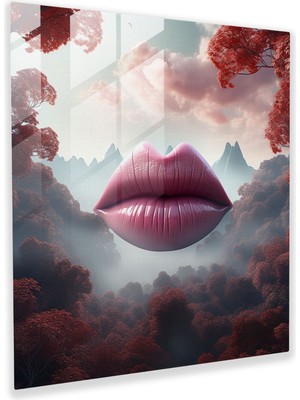 Popcasso Büyülü Öpücük Cam Tablo Sanatı - Öpücük Temalı Modern Cam Tablo Duvar Dekorasyonu