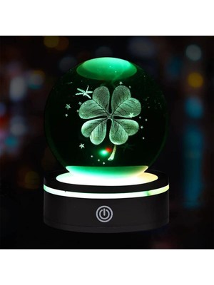 Pileli Store Usb'li Yonca Tasarımlı Dönen Cam Küre