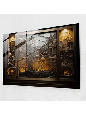 Popcasso Norse Mitolojisi Temalı Cam Tablo - Detaylı Tasarım ile Mitolojik Ev Dekorasyonu