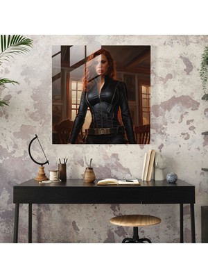 Popcasso Siyah Dul Temalı Fotorealistik Cam Tablo - Marvel Koleksiyonu Modern Sanat Duvar Tablosu