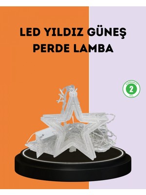 Pileli Store 3x3 Metre Yıldız Peri LED Perde Işık Romantik Dekorasyon