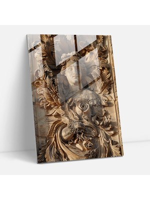 Popcasso Sembolizm Üslubu Cam Duvar Tablosu - Incelikli Detaylarla Dikkat Çeken Semboller