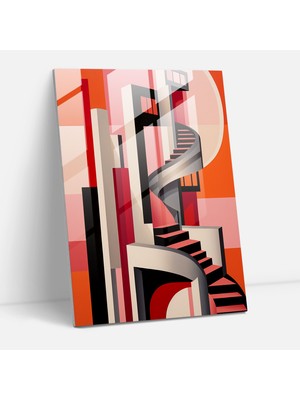 Popcasso Geometrik Deniz Feneri Cam Duvar Tablosu - Modern Sanat Temalı Dekoratif Cam Tablo