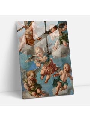 Popcasso Raffaello Sanzio Cam Tablo Modern Sanat - Ev Dekorasyonu Için Sanat Eseri
