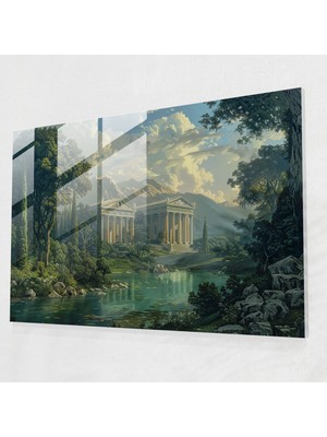 Popcasso Neoklasik Cam Duvar Tablosu - Modern Sanat Temalı Dekoratif Cam Tablo