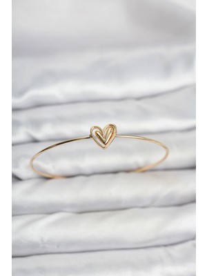 Pileli Store Pilelistore  Kalp Model Gold Renk Bileklik