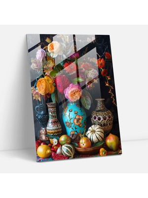 Popcasso Frida Kahlo Tarzı Cam Duvar Tablosu - Frida Kahlo Eserleri ile Ev Dekorasyonu