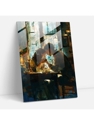 Popcasso Modern Sanat Kanvas Tablo - Johannes Vermeer Temalı Ev Dekorasyonu Cam Tablo