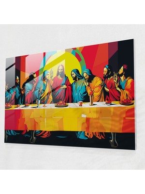 Popcasso Isa'nın Son Akşam Yemeği Cam Tablo Dekorasyonu