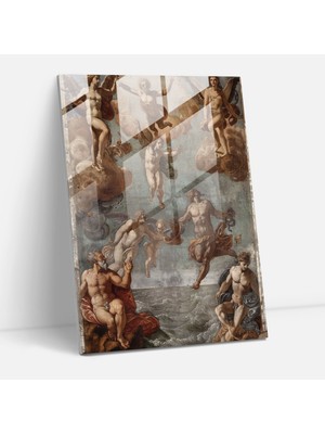 Popcasso Efsanevi Raffaello Sanzio Temperli Cam Tablo - Rönesans Temalı Dekorasyon