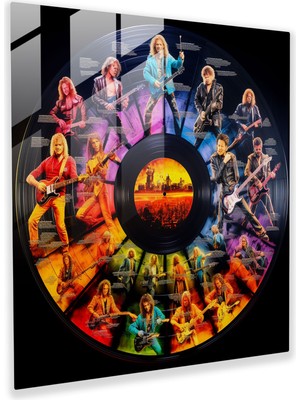 Popcasso Diskografi Temalı Cam Duvar Tablosu - Metal Müzik Tarzında Dekoratif Görsel