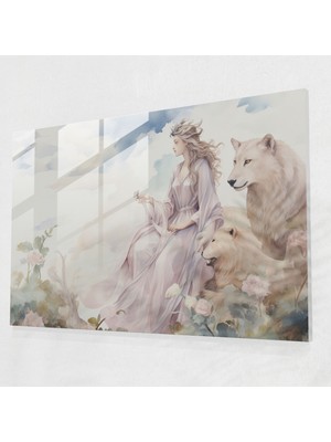 Popcasso Masalsı Yunan Mitolojisi Cam Tablosu: Mitolojik Hayalperest Atmosfer Için Illüstrasyon ile Modern Sanat Tablosu