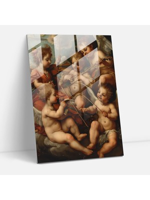 Popcasso Raffaello Sanzio Temalı Cam Tablo Dekorasyonu - Mistik Manzara ile Temperli Cam Tablo