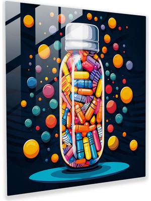 Popcasso Tıbbi Pop Cam Baskı - Pop Art Ilhamlı Tasarım Temperli Cam Tablo