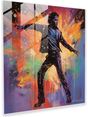 Popcasso Michael Jackson Cam Tablo - Dekoratif Cam Tablo