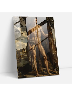 Popcasso Mannerism Cam Duvar Tablosu - Modern Sanat ve Cam Detayları
