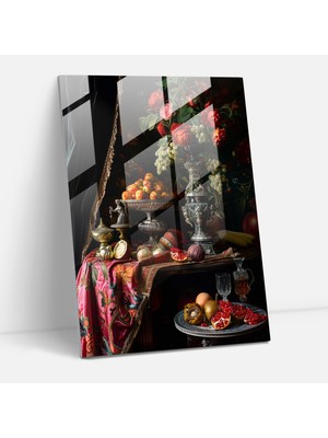 Popcasso Johannes Vermeer Temalı Cam Duvar Tablosu