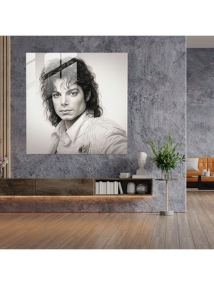 Popcasso Michael Jackson Temperli Cam Tablo - Sanatçı Temalı Modern Cam Sanatı