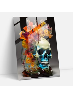 Popcasso Çiçekler Temalı Cam Duvar Tablosu - Los Muertos Sanatı