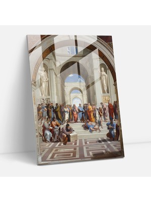 Popcasso Raffaello Sanzio Modern Sanat Temperli Cam Tablo - Raffaello Sanzio Cam Tablo