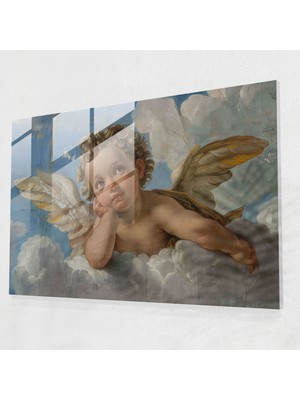 Popcasso Rokoko Tarzı Modern Sanat Cam Tablo - Dekoratif Kanvas Tablo