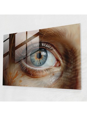 Popcasso Hipnozlu Portre Temperli Cam Tablo