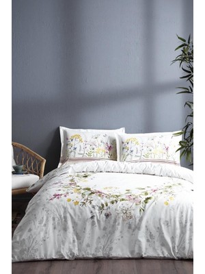 Özdilek Çift Kişilik Ranforce Nevresim Takımı Jardin De Flor Beyaz