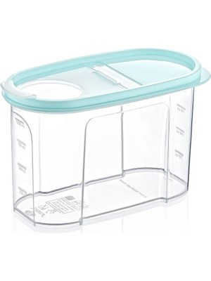 Veloxa 1.2 Litre Ölçü Çizelgeli Erzak Saklama Kabı - Pastel Renkli Pratik Kuru Gıda Kutusu Mavi 42