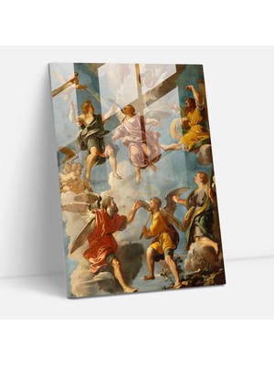 Popcasso Incil Temalı Cam Duvar Tablosu - Raffaello Sanzio Tasarımlı Cam Dekoratif Tablo
