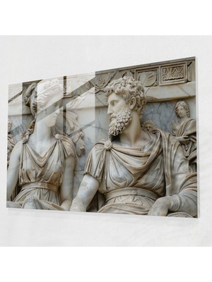 Popcasso Neoklasik Temperli Cam Tablo - Ev Için Dekoratif Sanat