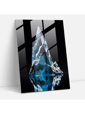 Popcasso Buzul Temalı Temperli Cam Tablo - Sakin Sular