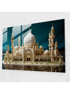 Popcasso Gerçekçi Cam Tablo Camii - Cam Sanatı