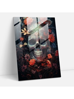 Popcasso Los Muertos Temalı Cam Tablo - Ev Dekorasyonu Için Dekoratif Cam Tablo