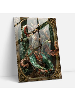 Popcasso Masalsı Mitolojik Yaratıklar Temalı Cam Duvar Tablosu - Mannerizm Tarzı Ev Dekorasyonu