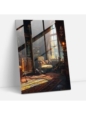 Popcasso Johannes Vermeer Cam Tablo - Duvar Dekorasyonu Için Sanatsal Dokunuş