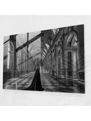 Popcasso Neoklasik Cam Tablo - Modern Sanat Temalı Duvar Süsü