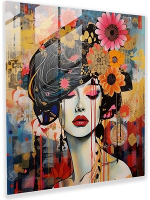 Popcasso Ekletik Fusion Cam Tablo - Modern Koleksiyon Cam Duvar Tablosu