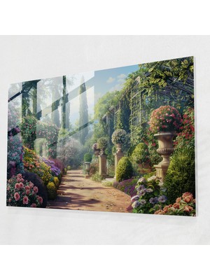 Popcasso Rokoko Stili Cam Duvar Tablosu - Rokoko Temalı Dekoratif Cam Tablo