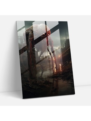 Popcasso Korkunç Cam Tablo - Korku Temalı Duvar Dekorasyonu