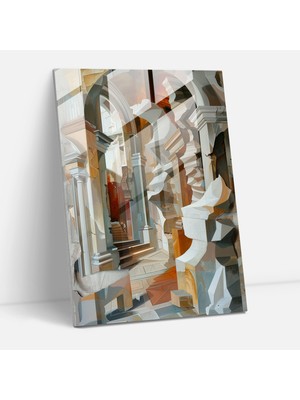 Popcasso Bozulmuş Perspektifler ve Gerçeküstü Unsurlar ile Temperli Cam Tablo Sanatı