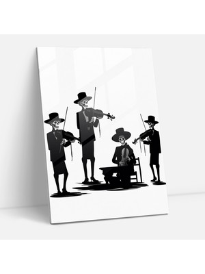 Popcasso Geleneksel Enstrümanlar Temalı Temperli Cam Tablo - Müzikal Gelenekler