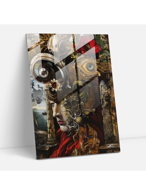 Popcasso Sürreal Maniyerizm Temalı Cam Tablo - Duvar Dekorasyonu