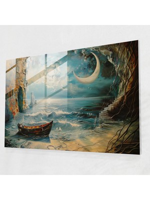 Popcasso Salvador Dali'nin Eriyen Ufuk Temperli Cam Tablo - Modern Sanat ve Duvar Dekorasyonu