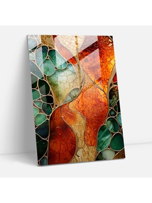 Popcasso Doğadan Yansıyan Soyut Manzara - Organik Yarı Transparan Cam Tablo