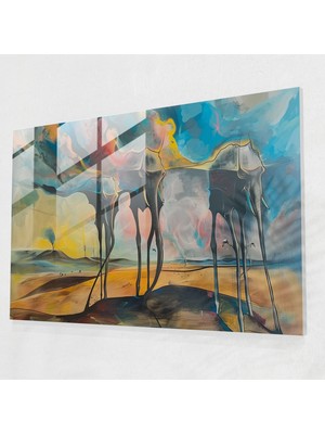 Popcasso Salvador Dali Temalı Cam Tablo Sanat Dekoru