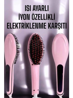 Calperia Saç Düzleştirici Tarak Isı Ayarlı Yıpranma Önleyici Düzleştirici Fön Tarak